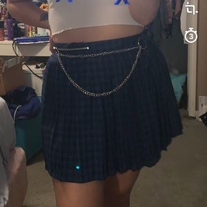 Blue plaid skirt